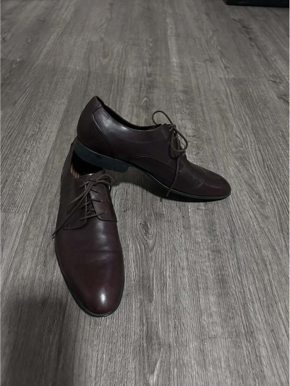 Rockport Brown Leather Lace Up Dress Oxfords Shoes Men's 10.5 M Walkability